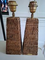 2 x Birma rieten tafellamp, Ophalen of Verzenden, Zo goed als nieuw, Minder dan 50 cm