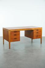Vintage jaren ’60 Duits design bureau met 6 lades, Huis en Inrichting, Bureaus, Ophalen, Gebruikt, ., .