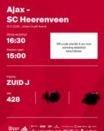 Ajax heerenveen 1 ticket vak 428, Tickets en Kaartjes, Eén persoon, September