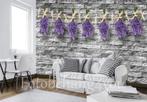 Lavendel muur fotobehang, Lavendel behang,, Huis en Inrichting, Stoffering | Behang, Verzenden, Minder dan 10 m², Bloemen, Lavendel