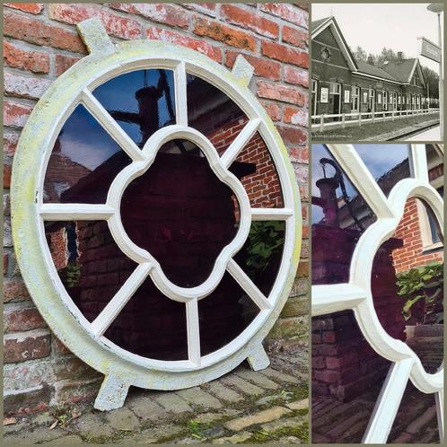 XL Rond Gietijzeren raam uit NS station, stalraam, kerkraam, Doe-het-zelf en Verbouw, Glas en Ramen, Zo goed als nieuw, Minder dan 80 cm