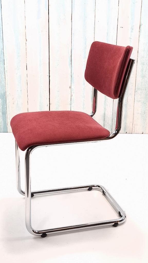 Buisframe stoel Schürgers basic 1, Huis en Inrichting, Stoelen, Zo goed als nieuw, Vier, Metaal, Stof, Rood, Ophalen