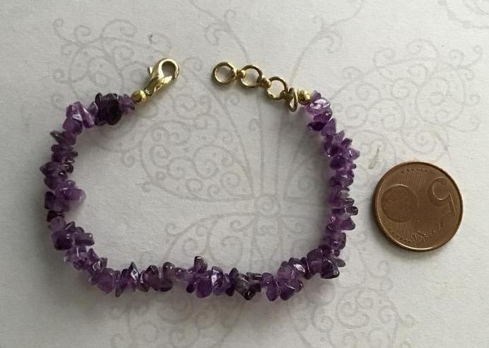 Mooi verstelbaar armbandje edelsteen Amethist, Sieraden, Tassen en Uiterlijk, Armbanden, Nieuw, Overige materialen, Paars, Met edelsteen