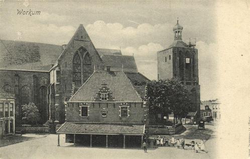 Workum - stadsgezicht - volk - ongelopen, Verzamelen, Ansichtkaarten | Nederland, Ongelopen, 1920 tot 1940, Ophalen of Verzenden