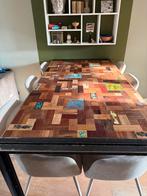 Eettafel - sloophouten blad, Zo goed als nieuw, 150 tot 200 cm, Rechthoekig, 50 tot 100 cm