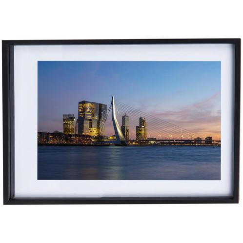 Rotterdam Erasmusbrug Poster Ingelijst zwarte lijst 42 52 cm, Huis en Inrichting, Woonaccessoires | Schilderijen, Tekeningen en Foto's