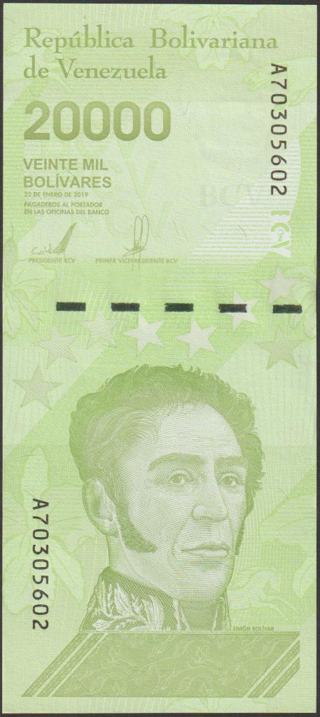 Venezuela 20.000 bolivares 2019 UNC p.110 (# 118), Postzegels en Munten, Bankbiljetten | Amerika, Los biljet, Zuid-Amerika, Verzenden