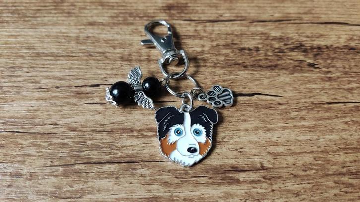 ACTIE -20% Sleutelhanger Australische herder Aussie emaille, Verzamelen, Sleutelhangers, Nieuw, Dier of Natuur, Verzenden