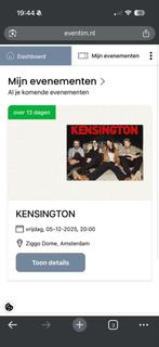 5 tickets Kensington 5 december, Tickets en Kaartjes, Concerten | Overige, Drie personen of meer, December