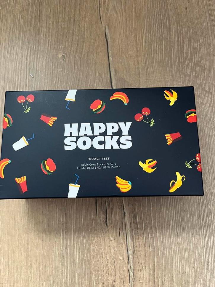 Happy socks food gift set 3x sokken/ herensokken 41-46, Kleding | Heren, Sokken en Kousen, Nieuw, Maat 43 t/m 46, Overige kleuren