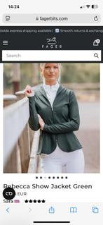 Fager wedstrijdjasje groen mt 38, Dieren en Toebehoren, Paardrijkleding, Ophalen of Verzenden, Zo goed als nieuw, Dressuur, Bovenkleding