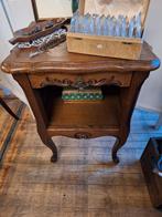 Antiek Frans eiken nachtkastje halkastje kastje lade oud., Ophalen, Minder dan 55 cm, Gebruikt, Overige vormen