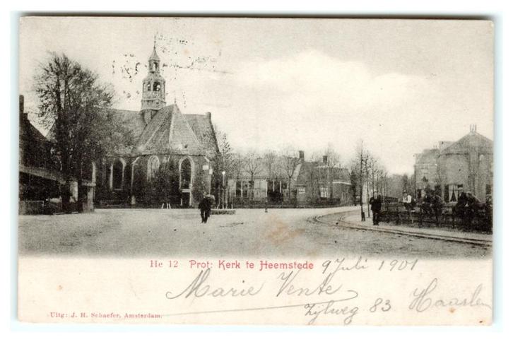 Heemstede, He 12 Prot Kerk te Heemstede, Verzamelen, Ansichtkaarten | Nederland, Gelopen, Noord-Holland, Voor 1920, Verzenden