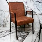 Eetkamerstoel Mandy met armleuning en zwart metalen frame, Nieuw, Vijf, Zes of meer stoelen, Metaal, Ophalen