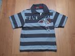 C&A HERE & THERE blauw / grijs gestreept poloshirt + opdruk, Gebruikt, C&A, Ophalen of Verzenden, Shirt of Longsleeve