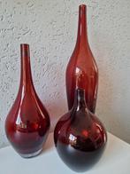 Vazen rode kleur, Ophalen of Verzenden, Rood, Glas, Minder dan 50 cm
