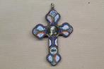 Micro mozaïek glazen kruis Paus Pius XII & metalen kruis, Antiek en Kunst, Antiek | Religie, Ophalen of Verzenden