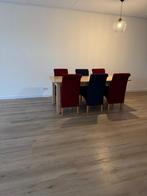 Eetkamerstoelen Set - Donkerblauw & Bordeauxrood, Ophalen, Overige kleuren, Zo goed als nieuw, Stof