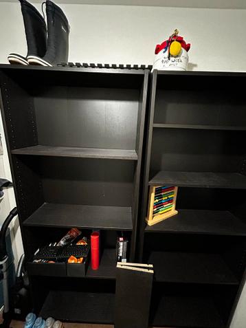 2x Zwarte Billy IKEA kasten (200x80x28) - afbeelding 2