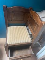 Houten Bankje met Bijzettafel, Ophalen, Hout, Gebruikt, Bruin
