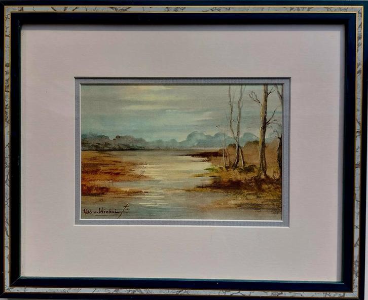 Aquarel ... Hub van Winkel ..., Antiek en Kunst, Kunst | Schilderijen | Klassiek, Ophalen of Verzenden