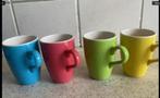 4 gekleurde espresso kopjes Tams England, Ophalen of Verzenden, Zo goed als nieuw, Overige stijlen, Kop(pen) en/of Schotel(s)