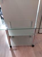 Tafel Glazen tv / bijzettafel, Ophalen, Zo goed als nieuw, Rechthoekig, Glas