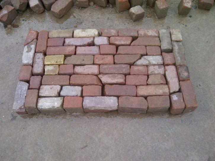 Oude hard gebakken 7-duimers, breukformaat, Tuin en Terras, Tegels en Klinkers, Gebruikt, Klinkers, Keramiek, 10 m² of meer, Ophalen