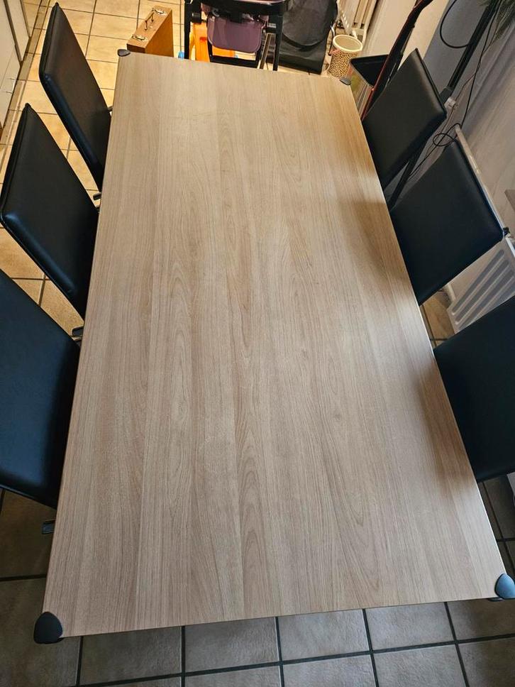 Eettafel met 6 stoelen - Moderne set, Huis en Inrichting, Tafels | Eettafels, Gebruikt, 100 tot 150 cm, 150 tot 200 cm, Vijf personen of meer