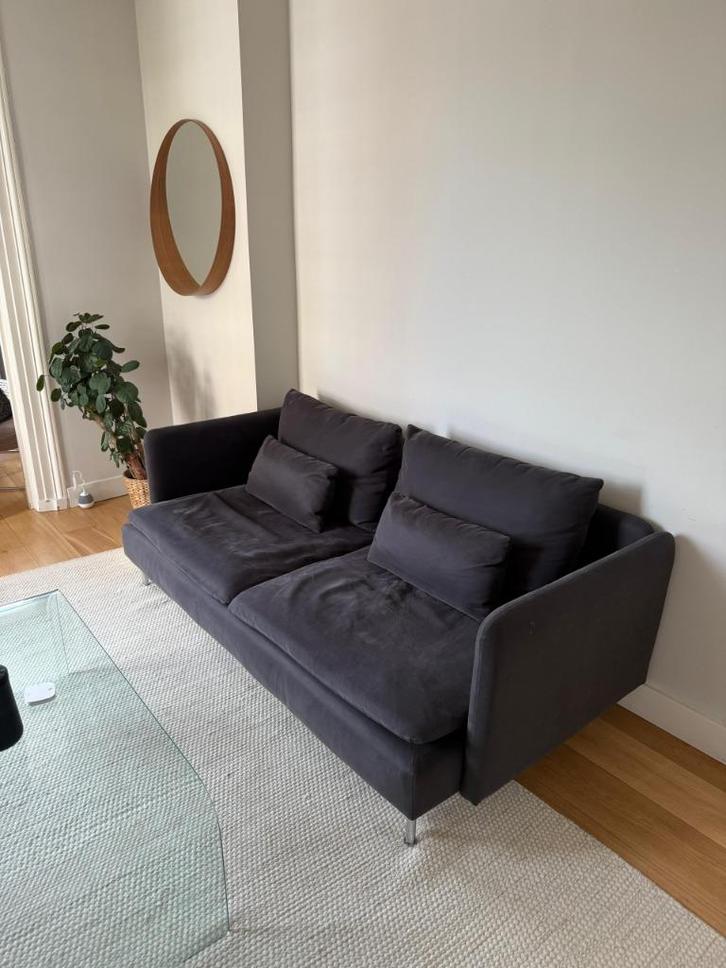 IKEA SÖDERHAMN 3-zitsbank donkergrijs, Huis en Inrichting, Banken | Sofa's en Chaises Longues, Gebruikt, Driepersoons, 150 tot 200 cm