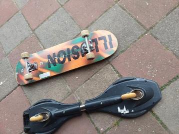 Skateboard en waveboard. Weinig gebruikt.  beschikbaar voor biedingen