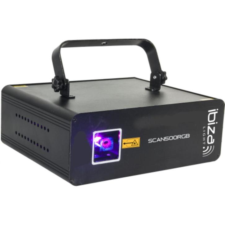 Ibiza SCAN500RGB DMX BESTUURDE RGB LASER 500mW, Muziek en Instrumenten, Licht en Laser, Nieuw, Laser, Geluidgestuurd, Kleur, Stroboscoopeffect