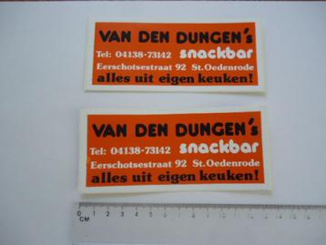 sticker oud Van den Dungen St Oedenrode snackbar vintage beschikbaar voor biedingen