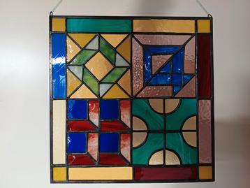 Kleurrijk Glas in Lood 26 x 26 beschikbaar voor biedingen