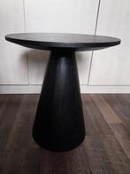 Zwart houten bijzet tafeltje, Minder dan 55 cm, Rond, Zo goed als nieuw, Ophalen