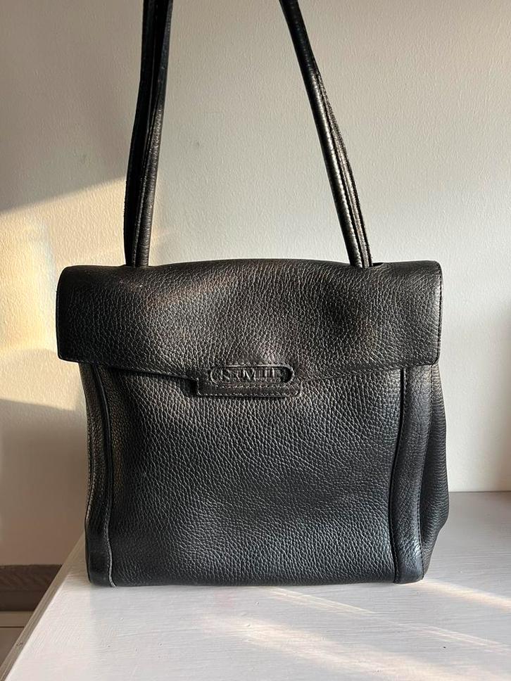 Stilord zwarte leren tas, Sieraden, Tassen en Uiterlijk, Tassen | Damestassen, Nieuw, Schoudertasje, Zwart, Ophalen of Verzenden