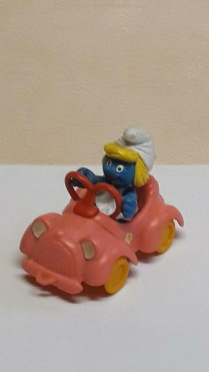 Smurffin in auto  NU : € 5,00, Verzamelen, Smurfen, Zo goed als nieuw, Ophalen of Verzenden