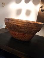Oude unieke rijstmand, Huis en Inrichting, Ophalen of Verzenden, Zo goed als nieuw, Rond, Hout