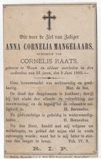 Anna Cornelia Mangelaars 1824 Wouw + 1880 Wouw, 56 jaar oud, Verzamelen, Bidprentjes en Rouwkaarten, Verzenden