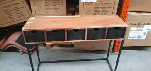 Kaptafel acacia 5 lades, Huis en Inrichting, Tafels | Sidetables, Zo goed als nieuw, 25 tot 50 cm, Rechthoekig, Metaal, Ophalen