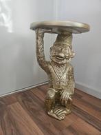 Goude salon/bijzettafel aap gemaakt van hout, Ophalen, Rond, Minder dan 55 cm