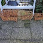 zet van drie zware ijzeren plantenbakken, Ophalen, Gebruikt, Minder dan 60 cm, Rond