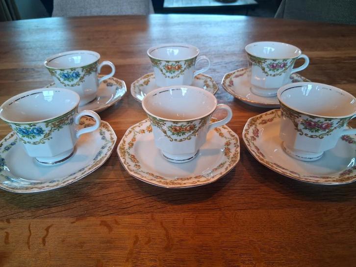 6x Winterling Marktleuthen kop en schotel, Antiek en Kunst, Antiek | Servies los, Ophalen of Verzenden