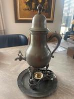 Oude Tinnen Kraantjeskan met Comfort en Tinnen Bord, Ophalen of Verzenden