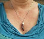 Zilveren ketting met aparte vintage hanger nr.041, Sieraden, Tassen en Uiterlijk, Kettingen, Met hanger, Verzenden, Zo goed als nieuw