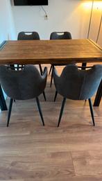 Mooi eethoek en stoelen, 100 tot 150 cm, Zo goed als nieuw, Rechthoekig, 50 tot 100 cm