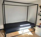 2x Hemelbed 90x200 mat zwart, Huis en Inrichting, Slaapkamer | Bedden, Ophalen, 90 cm, Eenpersoons, Zwart