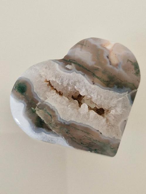 Mosagaat hart, Verzamelen, Mineralen en Fossielen, Mineraal, Ophalen of Verzenden