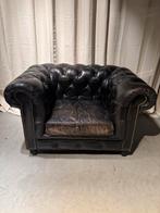 Vintage Stoere Chesterfield Clubfauteuil - merk Lifestyle, Gebruikt, Stoer vintage, 100 tot 125 cm, Leer