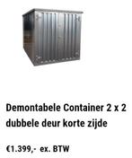 demontabele container 2x2mtr en 4x2mtr, Tuin en Terras, Tuinhuizen, Overige typen, Gebruikt, Minder dan 250 cm, Zonder ramen